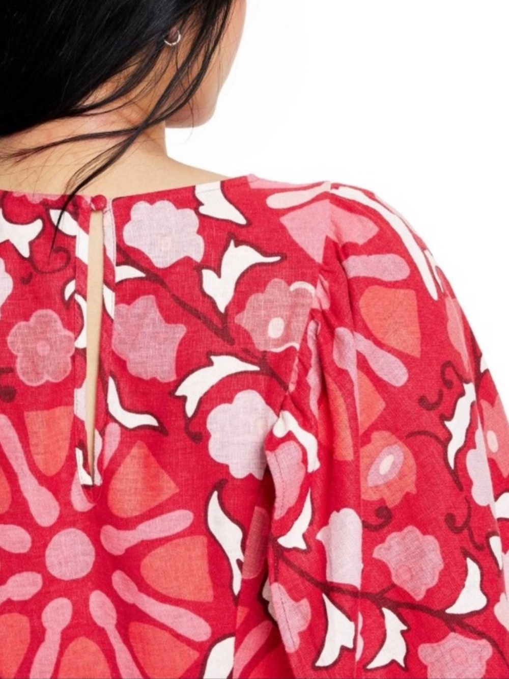 Rhode X Target Large Zinnia Floral Print Bell Sleeve Midi Dress size 12 - Picture 2 of 9